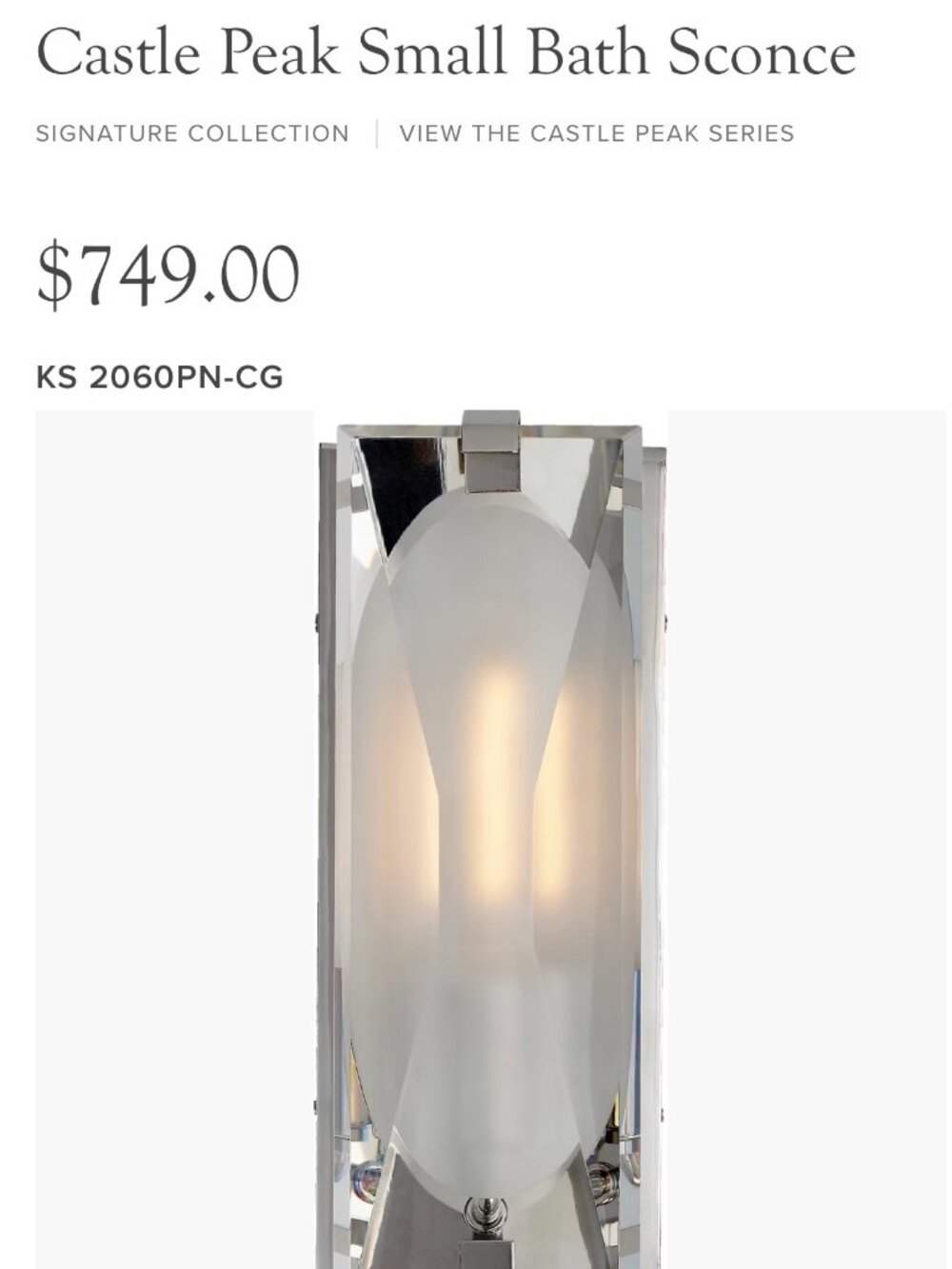 Kate Spade Castle Peak Silver Wall Sconce